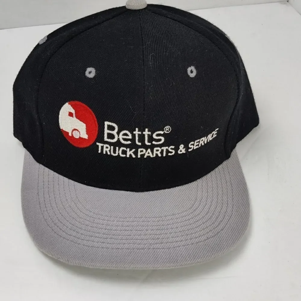 Trucker Baseball Cap Black & Gray Cotton Adjustable Truck Parts & Service